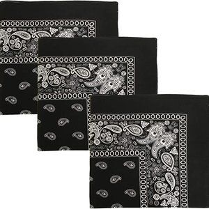 Hibaly 100% Cotton Classic Unisex Bandanas 3-Pack